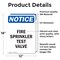 Signmission Fire Sprinkler Test Valve OSHA Notice Sign, Vinyl Decal, 12in W x 18in L, 2PK OS-2PACK-NS-D-1218-V-12690 - alternate 3